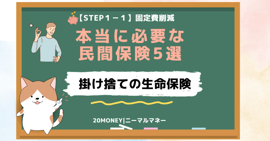 「本当に必要な民間保険5選」掛け捨ての生命保険・画像